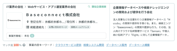 140万件の企業データ